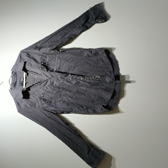 hurley women's Grey stripper button down shirt 100% cotton size S - Picture 1 of 8